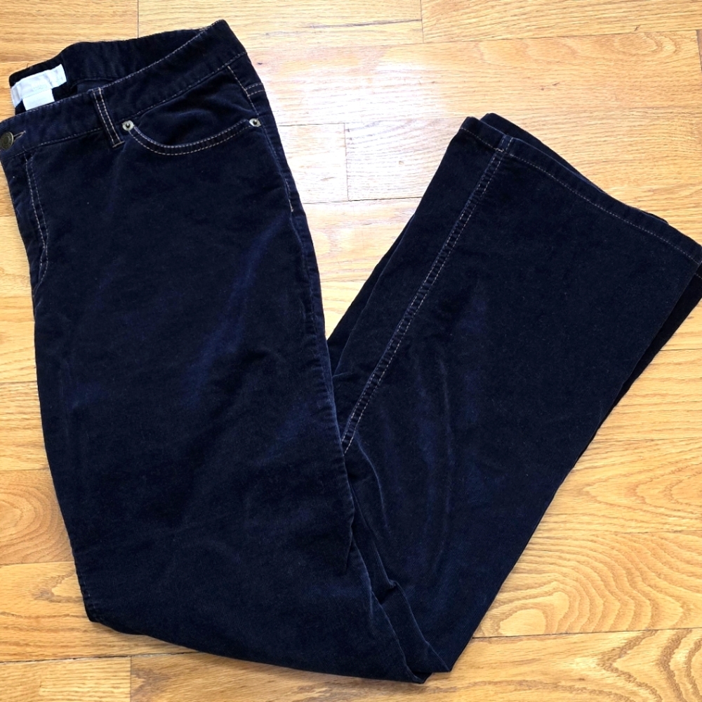 Michael By Michael Kors Black Wide Leg Corduroy Pants Size 12